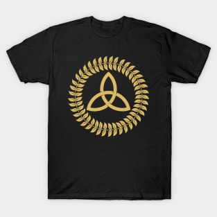 The symbol of the Holy Trinity framed by a wreath T-Shirt